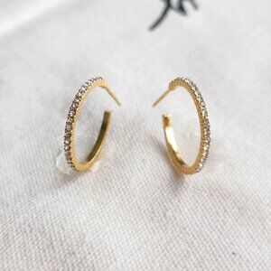 Julie Vos Small Hoop Earrings - Windsor - Cubic Zirconia Gold